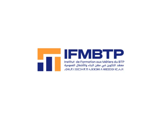 The IFMBTP logo: an orange and blue block mark beside the institute's name in French, Arabic and Tifinagh